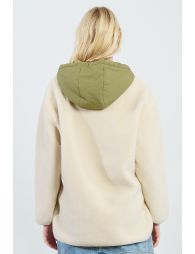 Bi-material parka