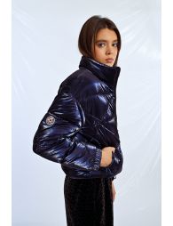 Quilted and iridescent down jacket