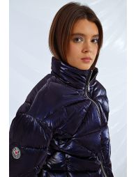 Quilted and iridescent down jacket