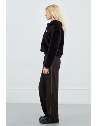 Faux fur jacket with fancy buttons