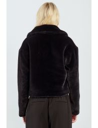 Faux fur jacket with fancy buttons