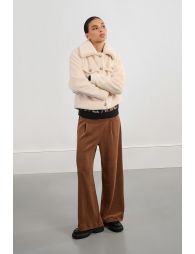 Faux fur jacket with fancy buttons