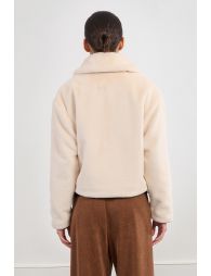 Faux fur jacket with fancy buttons