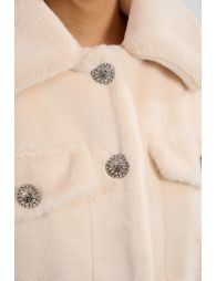 Faux fur jacket with fancy buttons