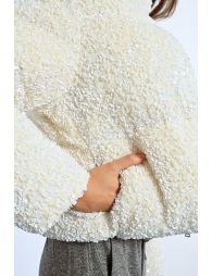 Quilted down jacket with sequins