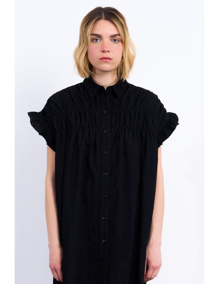 Ruched shirt dress
