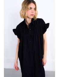Ruched shirt dress