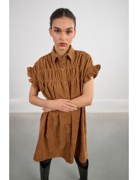 Ruched shirt dress