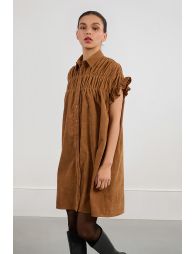 Ruched shirt dress