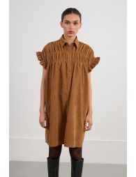 Ruched shirt dress
