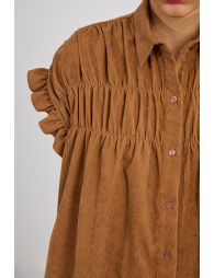 Ruched shirt dress