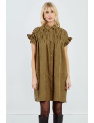 Ruched shirt dress