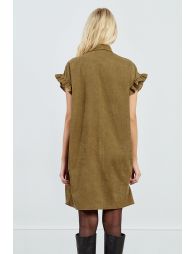 Ruched shirt dress