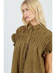 Ruched shirt dress