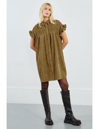 Ruched shirt dress