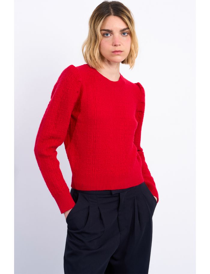 Jerseyde manga larga efecto hombreras