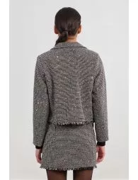 Blazer en tweed et sequins