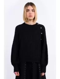 Pull oversize en maille à boutons fantaisies