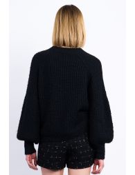 Oversized knit sweater with fancy buttons