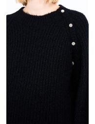 Oversized knit sweater with fancy buttons