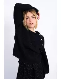 Pull oversize en maille à boutons fantaisies