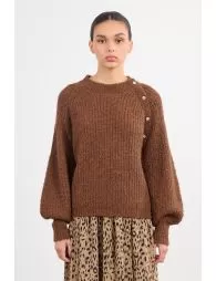 Pull oversize en maille à boutons fantaisies
