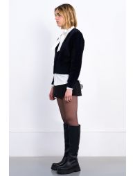 Fluffy button-down cardigan