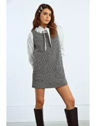 Robe droite en tweed