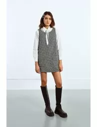 Robe droite en tweed