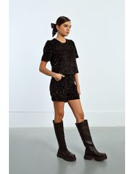 Sequin crop t-shirt