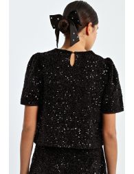 Sequin crop t-shirt