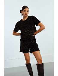 Sequin crop t-shirt