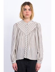 Camisade manga larga abullonada estampado rayas