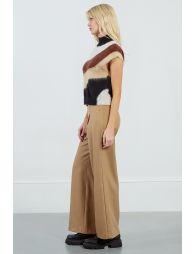 Pull sans manches en maille brossée