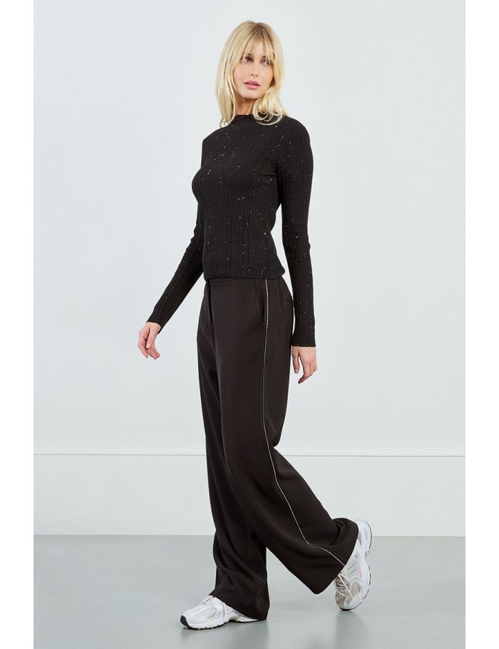 Jerseyde manga larga cuello elevado