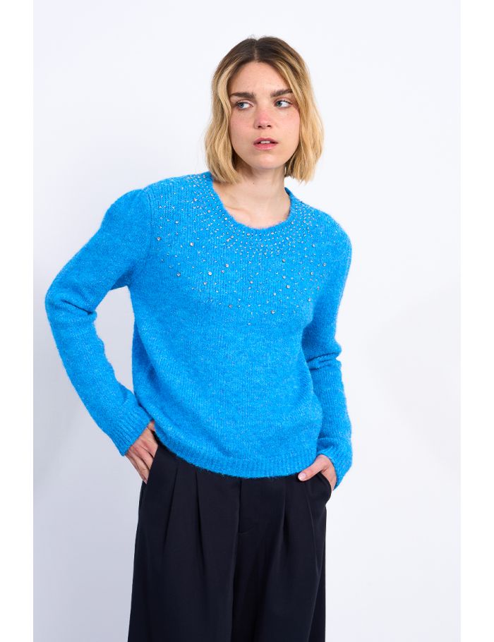 Sequin neckline sweater