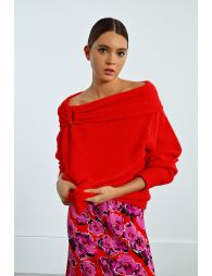 Asymmetrical knit sweater