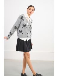 Cárdigande manga larga estampado lazos