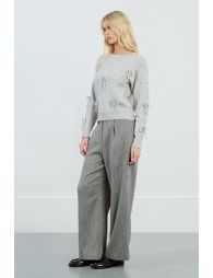 Embossed bow sweater