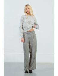 Embossed bow sweater