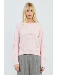 Embossed bow sweater