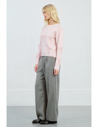 Embossed bow sweater