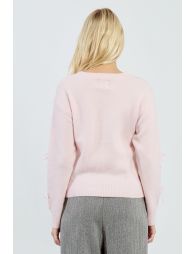 Embossed bow sweater