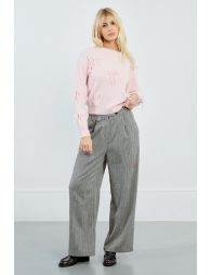 Embossed bow sweater
