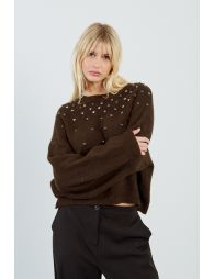 Studded knit sweater