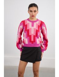 Jerseyde manga larga estampado geométrico