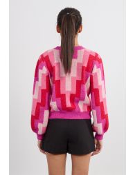 Jerseyde manga larga estampado geométrico