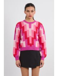 Jerseyde manga larga estampado geométrico