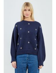 Floral and sequin sweater