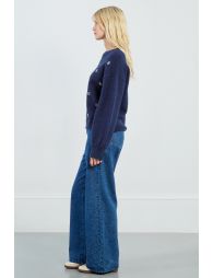 Pull fleurs et sequins
